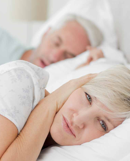Woman upset by partners snoring